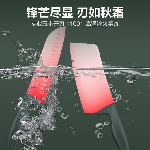 九阳（Joyoung）刀具套装切菜刀厨房家用切肉刀切片刀水果刀刀座四件套T0163 