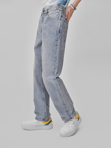 
Lee24 Spring 753 Comfortable mid-waist straight feet Light blue men's jeans trendy A05951 Light blue pants length 31 28