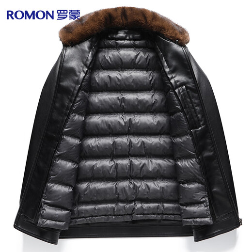 Luo Meng removable inner liner leather jacket men's velvet thickened winter leather jacket young and middle-aged casual dad jacket