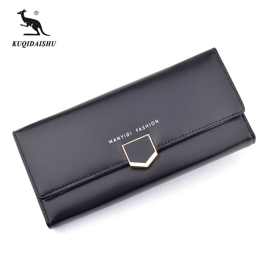 Cool Kangaroo KQ2024 New Women's Women's Long Clutch Fashion Version Coreano Versión Corea Simple Valor Multi-tarjeta Billetera Soft Billet