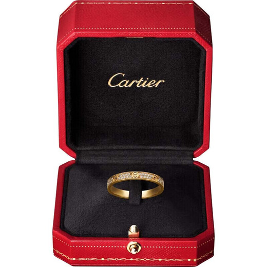 Cartier ring 18K gold baby's breath ring, same style for men and women, 2.6mm wide, set with 72 diamonds, LOVE wedding ring, Chinese Valentine's Day, 18K gold, B4218000 50 (one size fits all for women)