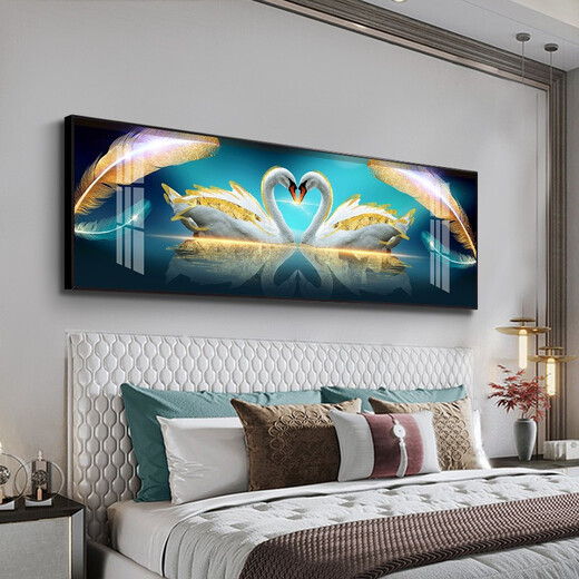 
Mo Hua Lulin Modern Simple Bedroom Decoration Painting Warm and Romantic Bedside Painting Hotel Hotel B&B Room Hanging Painting Background Wall Painting 01 Supporting Mo Yimo 9272 200*60 Black Frame (Diamond Inlay Painting) Customized Size