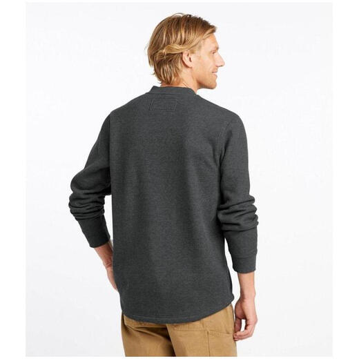 L.L.Bean men's sweater casual henley sweater autumn and winter warm comfortable soft bottoming middle-aged dad wear Charcoal Heather dark gray M suitable for net bust 107-112CM