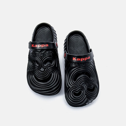 Kappa Kidskapppakids Kapa 2024 Summer Nouveau trou Chaussures tendance et polyvalent moyens et grands enfants, garçons et filles, confortable noir simple 35 -36