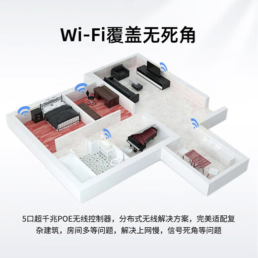 H3C H3C H9 SET 2.5G version 1500m Dual Band Wireless AP Pannel Set Whole House Wi-Fi6 Recouvrir le routeur distribué Mini AC1105-P-U 5 ports Gigabit Poe Aliments Aliments AC + AP Réseau
