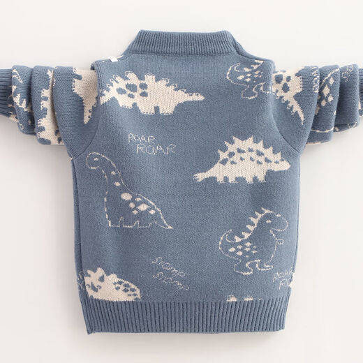 
Children's round neck sweater pullover boys' sweater spring and autumn new style medium-large children's cotton boys' autumn and winter base suitable for children aged 2-12 in autumn and winter. Beige dinosaur 100_Suggested height 90-100 cm