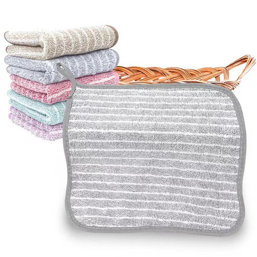 Quezhixian kitchen rags, household non-stick oil-absorbent towels, lint-free tablecloths, household supplies, cleaning dishcloths, new upgrade - thickened mixed colors, 6 pieces, 25*25cm