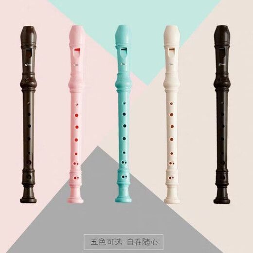 杉贝天鹅德式竖笛学生6孔8孔笛子儿童入门初学乐器直笛六孔八孔高音 奶糖白 【8孔】赠布袋+教材书