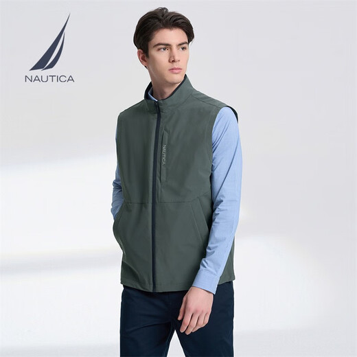 诺帝卡（NAUTICA）【单件直降】男装春夏款防轻溅水商务休闲背心马甲男 石灰0BG(231) XL