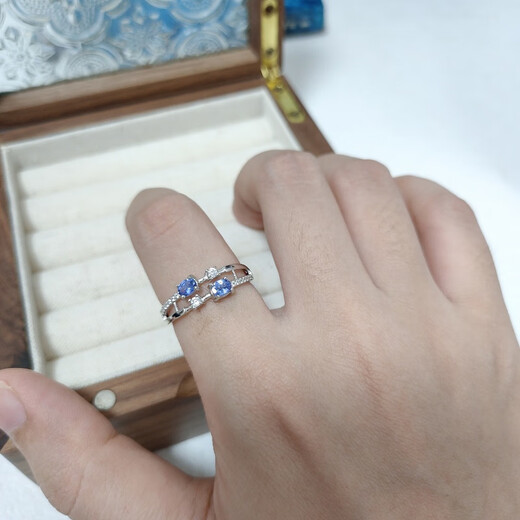 Peso Bird Chinese Valentine's Day gift quality tanzanite ring natural series color treasure women's silver live mouth adjustable crystal opening can be 3-1