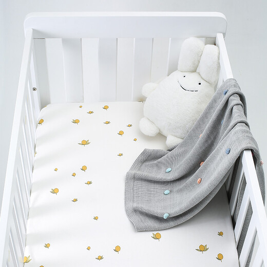 Nuskin crib fitted sheet, pure cotton children's sheet, baby diaper mattress protector, waterproof and breathable custom made sun, moon and stars pure cotton 5A antibacterial 120*65