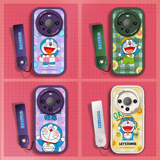 [Doraemon Autorisierung] Huawei Serie Mobiltelefon Case Mate60pro New Lens umfasste 30 Silicon Creative 40pro Lambskin Anti-Fall 50 Lanyard Little Fat Girl Green Lanyard [X1592 Doraemon] Huawei Mate 40