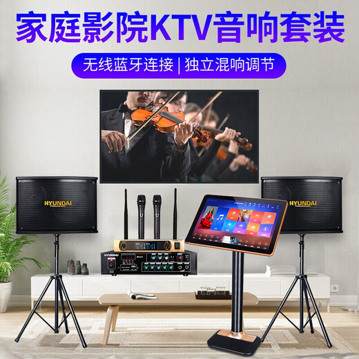 现代（HYUNDAI）AV-208 点歌机套装 家用ktv音响套装卡拉ok专业功放机会议点歌机家庭影院组合