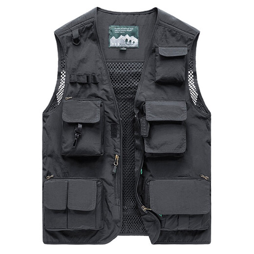 
JP Spring, summer and autumn thin men's vest multi-pocket quick-drying mountaineering photography jacket 9898 9898 khaki L (suitable for 125 Jin [Jin equals 0.5 kg]-140 Jin [Jin equals 0.5 kg])
