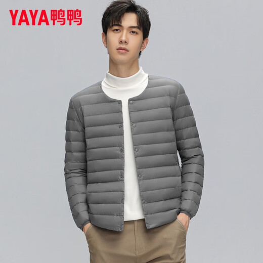 YAYA Lightweight Down Jacket Men's 2025 Winter New Fashion Slim Fit Versatile Warm Laminated Inner Jacket Liner Black L