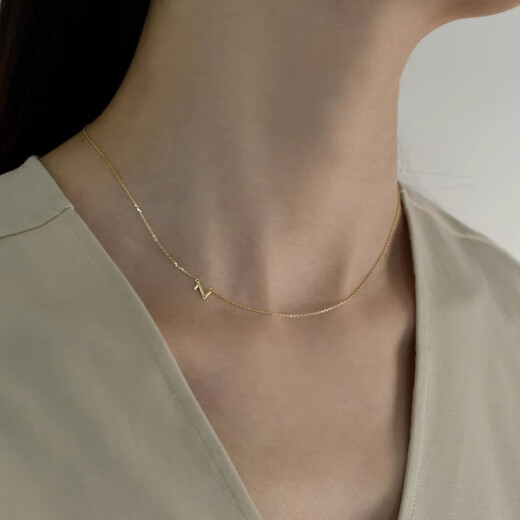 L.Bardeen 18K gold letter necklace color gold light luxury niche necklace clavicle chain for girlfriend 520 holiday Valentine's Day gift 18k Z letter