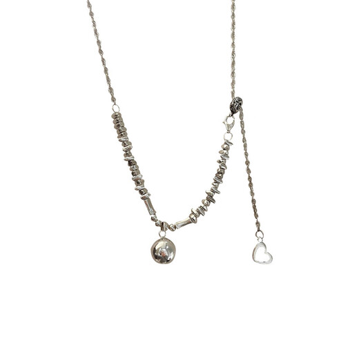 Yinruitai s925 sterling silver Korean version light luxury broken silver tassel bead necklace women's fashion versatile spring and summer zipper new xl1127 925 silver