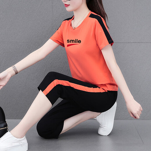 NY-EMMA Sports Suit pour femmes à manches courtes à manches d'été à la mode à la mode et à l'âge moyen de l'âge moyen de course décontractée et à la mode