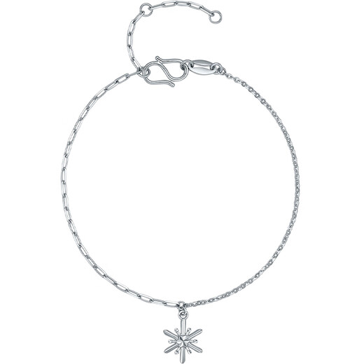 Saturday Fortune PT950 platinum bracelet for women, romantic first snow gift for girlfriend B0712597, about 2.05g 16+3cm