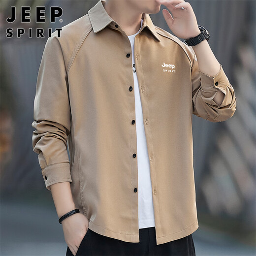 Jeep Spirit Jeep Рубашка мужская весенняя рубашка с длинным рукавом мужская свободная деловая куртка haki xl