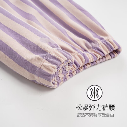 
Catman (MiiOW) pure cotton pajamas for women long sleeves 22-year autumn and winter new casual style for outdoor cotton home clothes for women two-piece suit Purple 679 L [recommended 100-120 Jin [Jin equals 0.5 kg]]