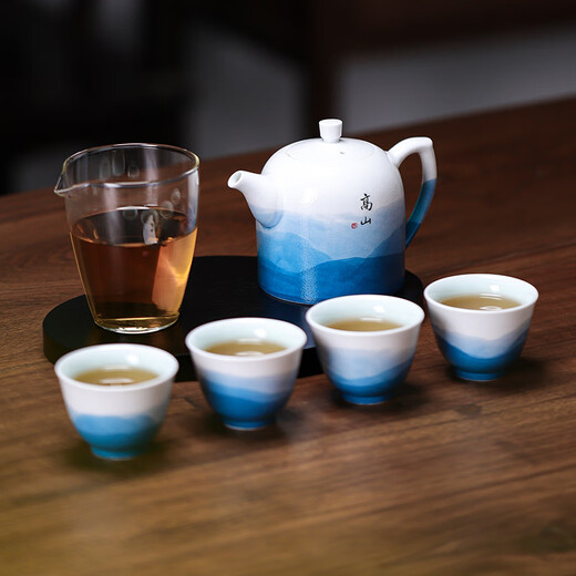 Jingdezhen (jdz) Ceramic Tea Set Home Office Kung Fu Tea Set Complete Set Chinese Teapot High-end Housewarming Gift Alpine Flowing Water