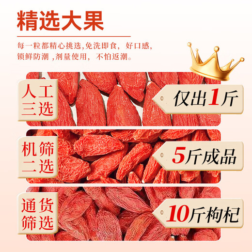 Tongrentang Ningxia's Special Grade Wolfberry trempé dans l'eau, le thé et le vin, lavage gratuit Wolfberry, Zhongning First Wolfberry, Red Wolfberry Festival Cade