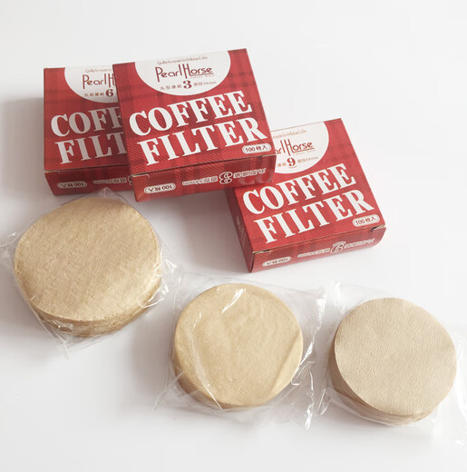 CLCEY No. 3 No. 6 No. 9 Moka pot filter paper wood fiber pill-shaped round coffee filter paper 100 pieces original color without bleaching siphon pot filter paper diameter 82MM 80 pieces box