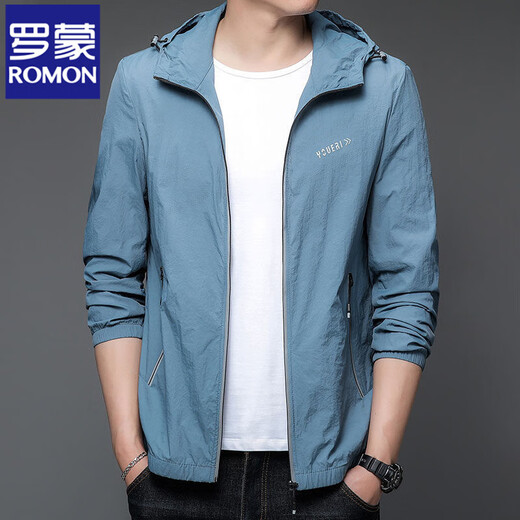 Luo Meng Sonnenschutzjacke für Herren, atmungsaktive Jacke, leicht, Outdoor, Sommer, dünn, 2026, neue Angelbekleidung, Jacke, Anti-UV, BSTN9929, Nebelblau, XL, 180/92A