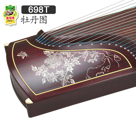 Dunhuang Marke Guzheng 698 Serie Broadleaf Yellow Sandelholz Performance -Bewertung Guzheng Shanghai Folk Musical Instrument Factory 1 698t Pfingstrose Bild