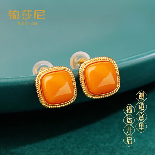 Platinum earrings for women, sterling silver beeswax earrings, autumn and winter small sugar cubes for ear piercings, gemstones, girls birthday gifts for mom, beeswax small sugar cube earrings