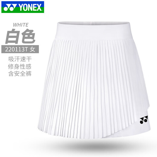YONEX nueva falda corta de bádminton Yonex falda plisada yy para mujer 220113 falda deportiva falda de tenis para correr 220113TCR blanco L