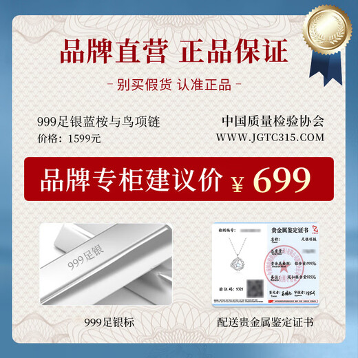 The only (Winy) Blue Eucalyptus and Bird 999 sterling silver necklace for girls 2025 new pendant birthday gift for girlfriend jewelry