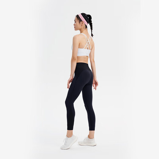 Keep Quick-drying elastic high-waisted hip-lifting women's sports yoga pants fitness pants tight and slimming 12499 classic black M