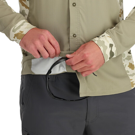 
SIMMS hooded shirt men's spring and summer sun protection clothes INTRUDER long-sleeved fishing sun protection clothes casual top comfortable and breathable PG-13559 gray-white plaid M
