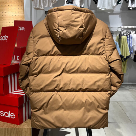 阿迪达斯男装冬季加绒保暖连帽羽绒服户外防风时尚休闲外套健身训练运动服 JV6189/沙漠棕 S
