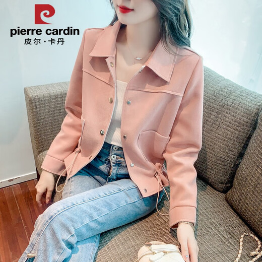 皮尔卡丹（pierre cardin）小香风夹克短外套女春秋2025早春新款上衣百搭休闲小个子收腰风衣 9923杏色 S