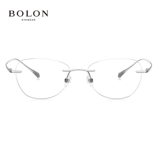BOLON暴龙眼镜架无框蝶形光学镜β钛近视眼镜框女可配度数BT1592 B90-银色