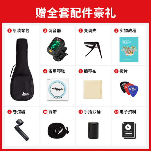 
Uma Taiwan Totem Engraving Elements Cartoon Vacuum Ukulele Electric Box Cartoon Children Student Girls Small Guitar 23-inch Flower [Electric Box]
