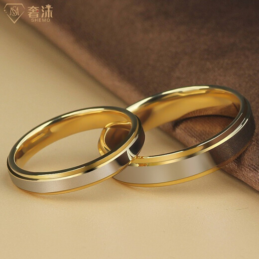 Luxurious tungsten gold couple rings, a pair of plain ring Möbius rings, Chinese Valentine's Day gift for girlfriend, wife, birthday, Valentine's Day confession gift, boyfriend token of love, engagement, proposal, marriage, couple ring - size, contact customer service for remarks, free engraving
