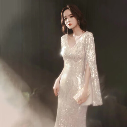 Vestido de banquete de Noliti para mujeres 2025 NUEVA TEMPERAMENTO Reunión anual de manga anual anfitrión de peces largos nicho de lujo de lujo de alta gama larga s