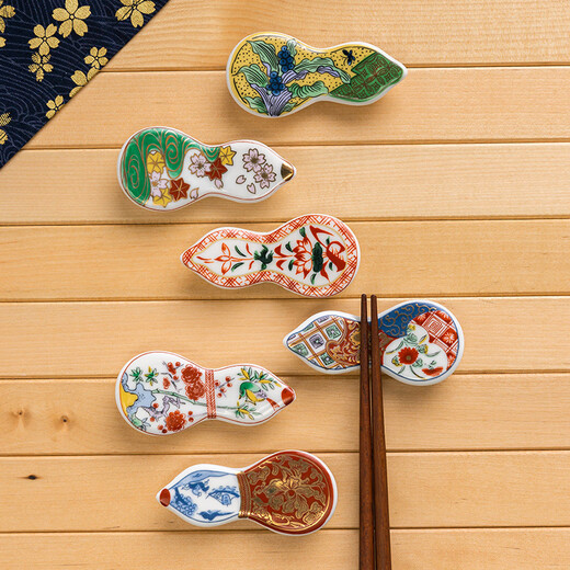 Chidai Genko Imari ceramic chopstick holder, gourd ingot type chopstick holder, chopstick holder, Japanese imported household chopstick holder, brocade gold railing hand