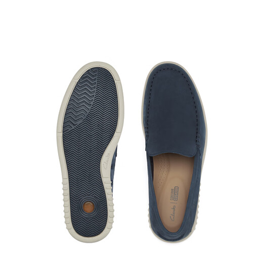 Clarks Qile gentle series men's shoes new one-foot loafer shoes beanie shoes commuting 100 navy blue 261781837 41