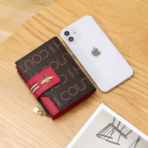 CUADEN KLLIATM light luxury clutch new bag women's wallet short coin purse female wallet birthday gift for girlfriend and wife coffee with red gift box 2025 high-end girl bag practical and heart-warming gift for wife, mother and elders