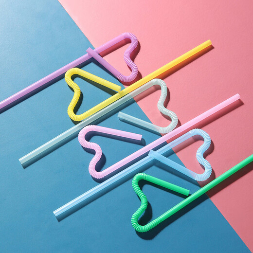 Meliya disposable straws, individually packaged seal outer packaging, flexible food-grade juice drink hose, individually packaged, artistic straws - 50 pieces