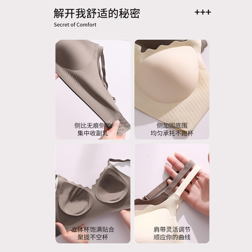 芬腾可安（FENTENGCARE）【固定杯 不跑位】无痕收副乳胸罩防下垂运动内衣无钢圈聚拢文胸