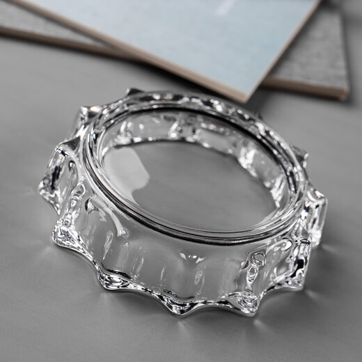 Green apple thickened transparent glass ashtray for home hotel living room light luxury simple high-end ashtray office