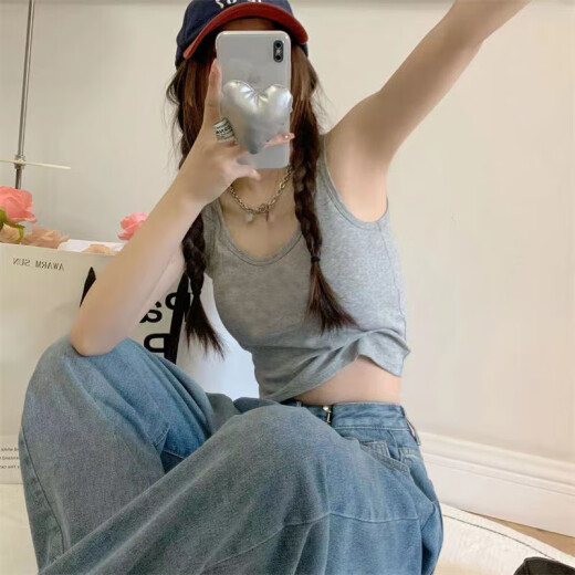 【百搭小背心】吊带背心女百搭短款露脐运动外穿内搭打底小背心女 两件装：【黑色+白色】 大均码【100-135斤】