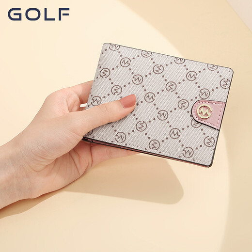 高尔夫（GOLF）印花卡包驾驶证皮套女多功能女士驾照证件包多卡位 杏色
