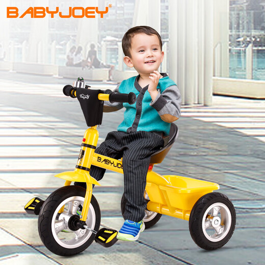 BABYJOEY children's tricycle bicycle toy stroller 2-3-5 years old gift baby bicycle lemon yellow